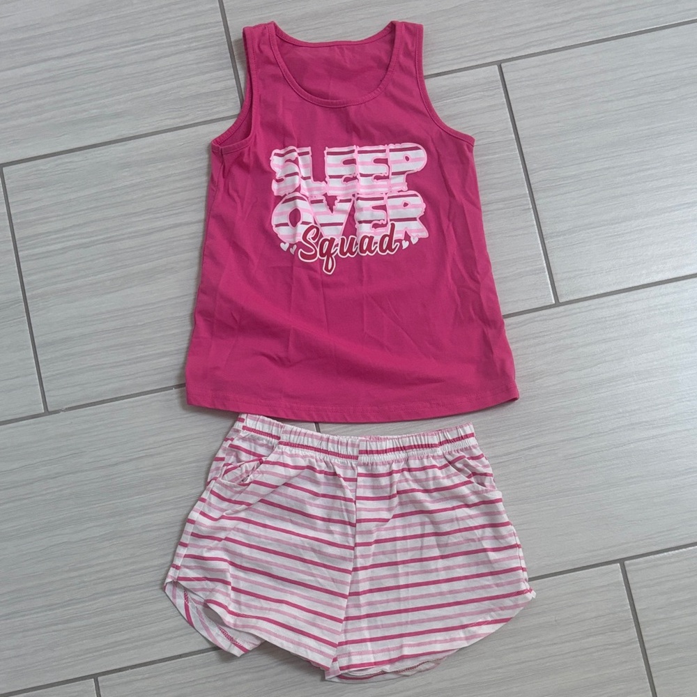 Pink 'Sleepover Squad' Girls' Pajama Set